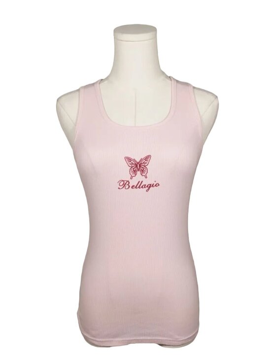 Bellagio Tops - Bellagio Butterfly Ribbed Tank Top-M